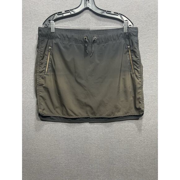 Athleta Womens Run With It Skort Green/Black Hombre Stretch Zip Pocket Size XL - Picture 3 of 13